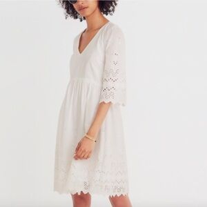 Madewell White Eyelet Dress, Size 2